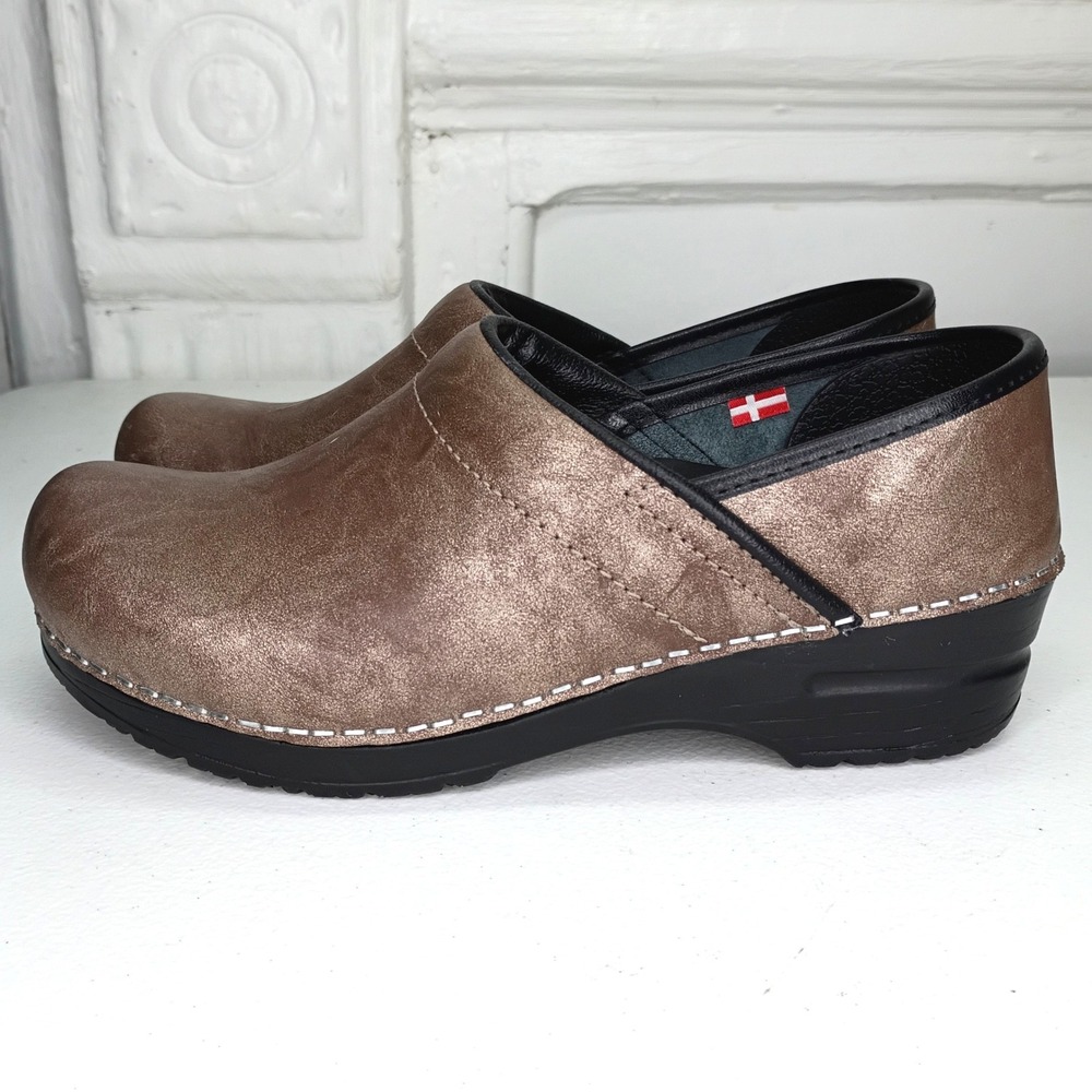 Sanita Professional Clogs 6.5 Bronze Brown Leather EUC EU 37 - Picture 2 of 8